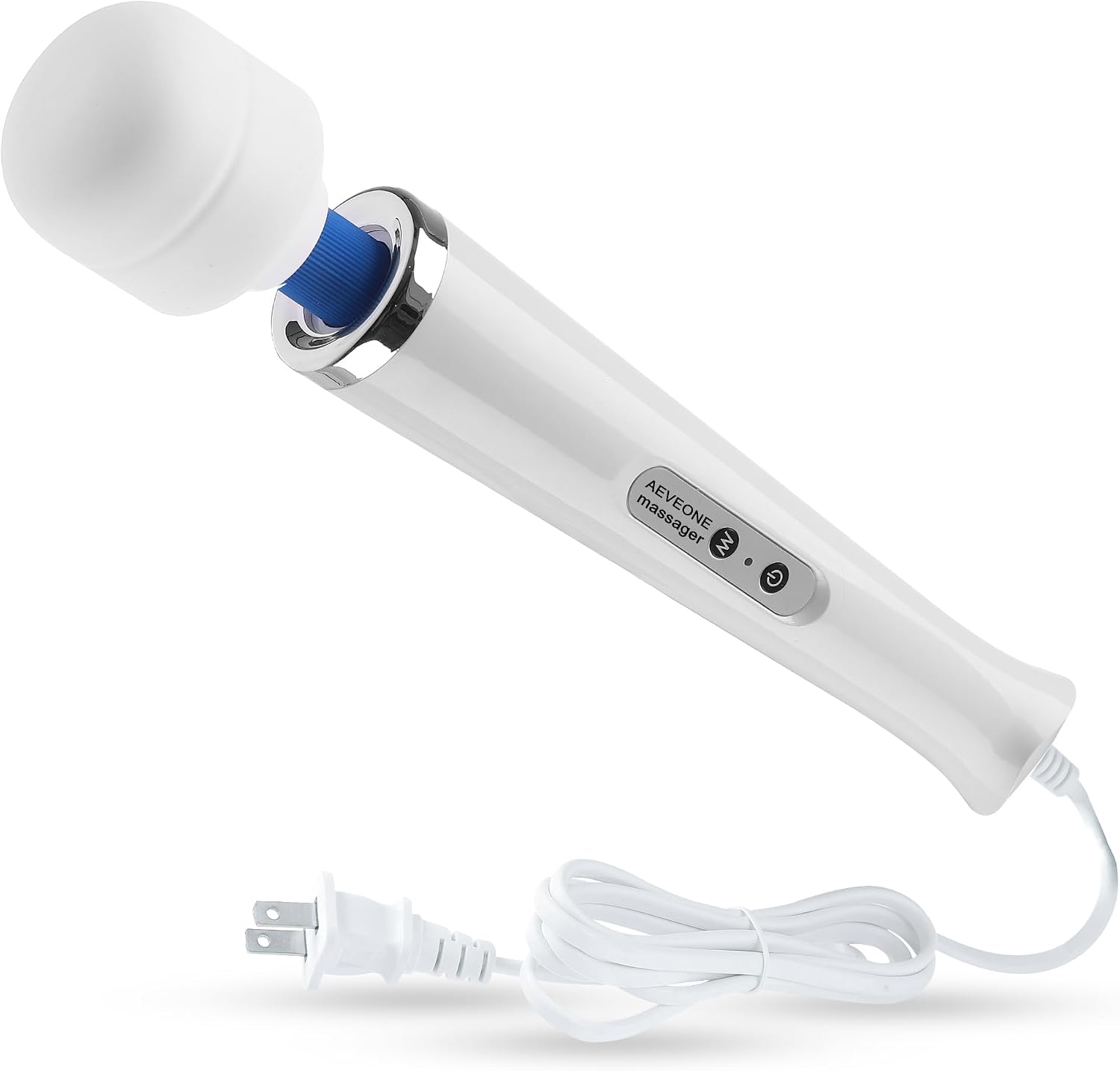 AEVEONE white handheld wand massager with flexible neck and soft silicone head